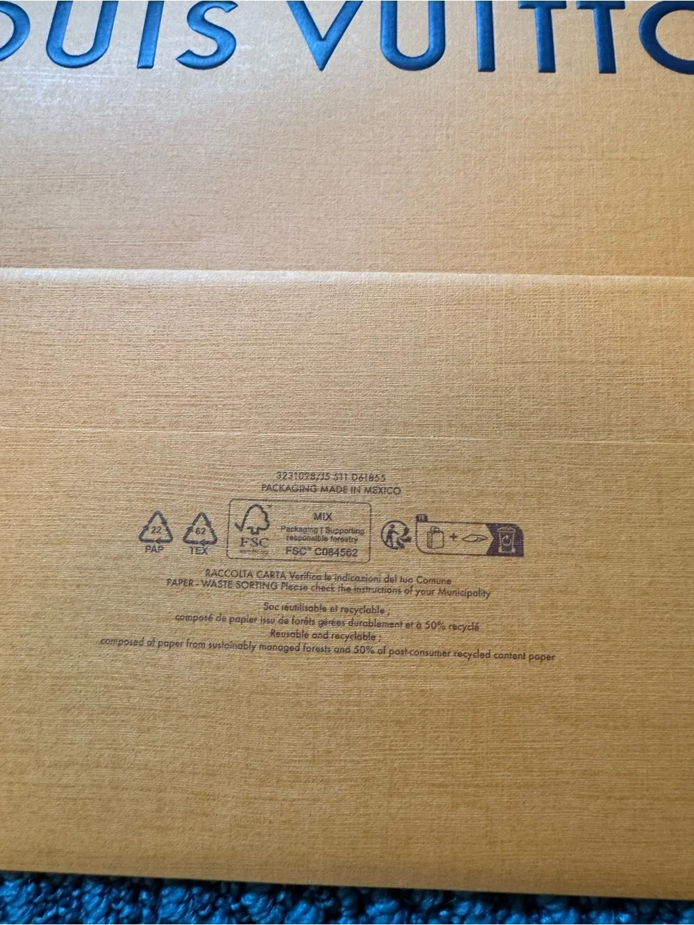 Louis Vuitton Orange Gift Bag and Box Set